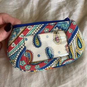 Vera Bradley “Marina Paisley” Colorful Paisley Zip ID case wallet